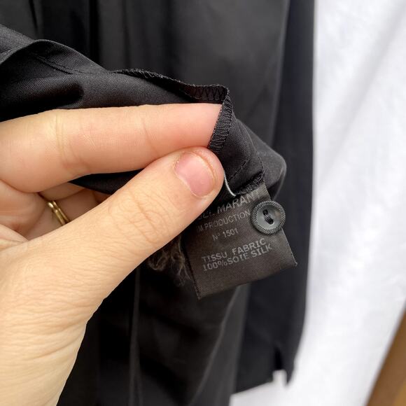 Isabel Marant Long-Sleeve Pintuck-Ruffle Blouse Black - Picture 8 of 8